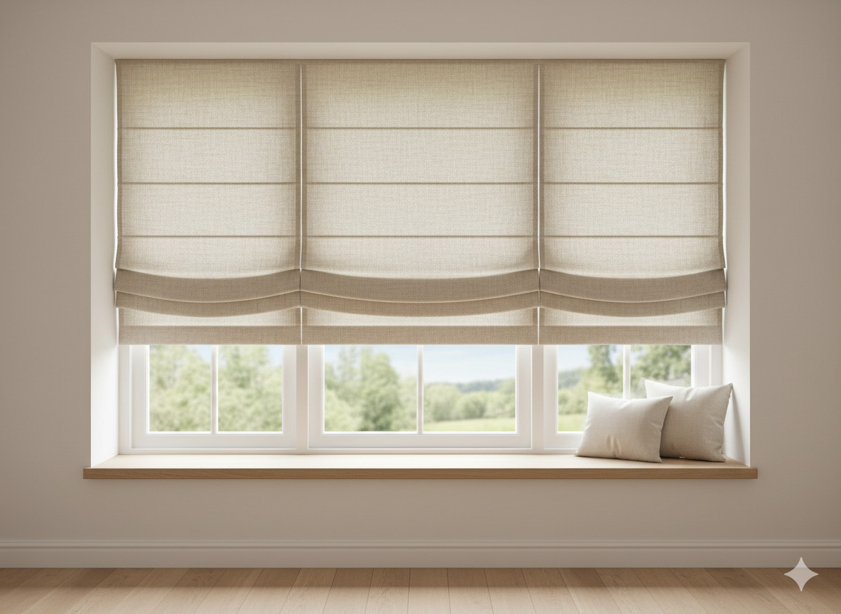Roman blinds in linen look
